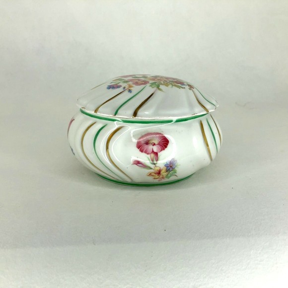 Vintage Bareuther Bavaria Porcelain Trinket Vanity Bowl w Lid  Hand Painting - Picture 8 of 8